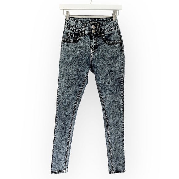 NWT Blank NYC Women’s Acid Wash‎ The Baxter Skinny Jeans Blue White Size 27 - Picture 1 of 8